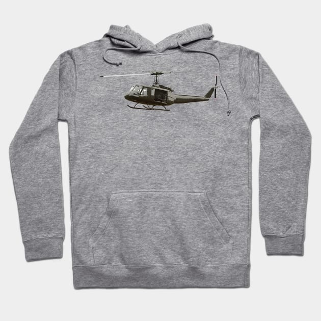 UH-1 Huey Helicopter Hoodie by Dirty Custard Designs 